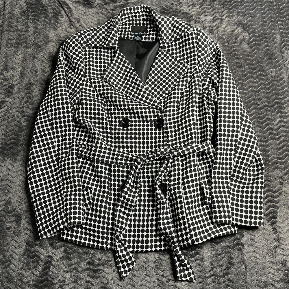 Cynthia Rowley White and Black Blazer Size L
